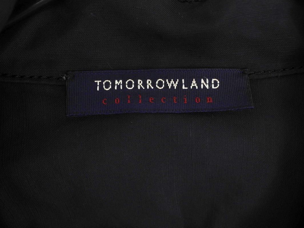 ネコポスOK TOMORROWLAND トゥモローランド リネン混 ジップアップ ジャケット size38/濃紺 ■◇ ☆ ecc7 レディース_画像5