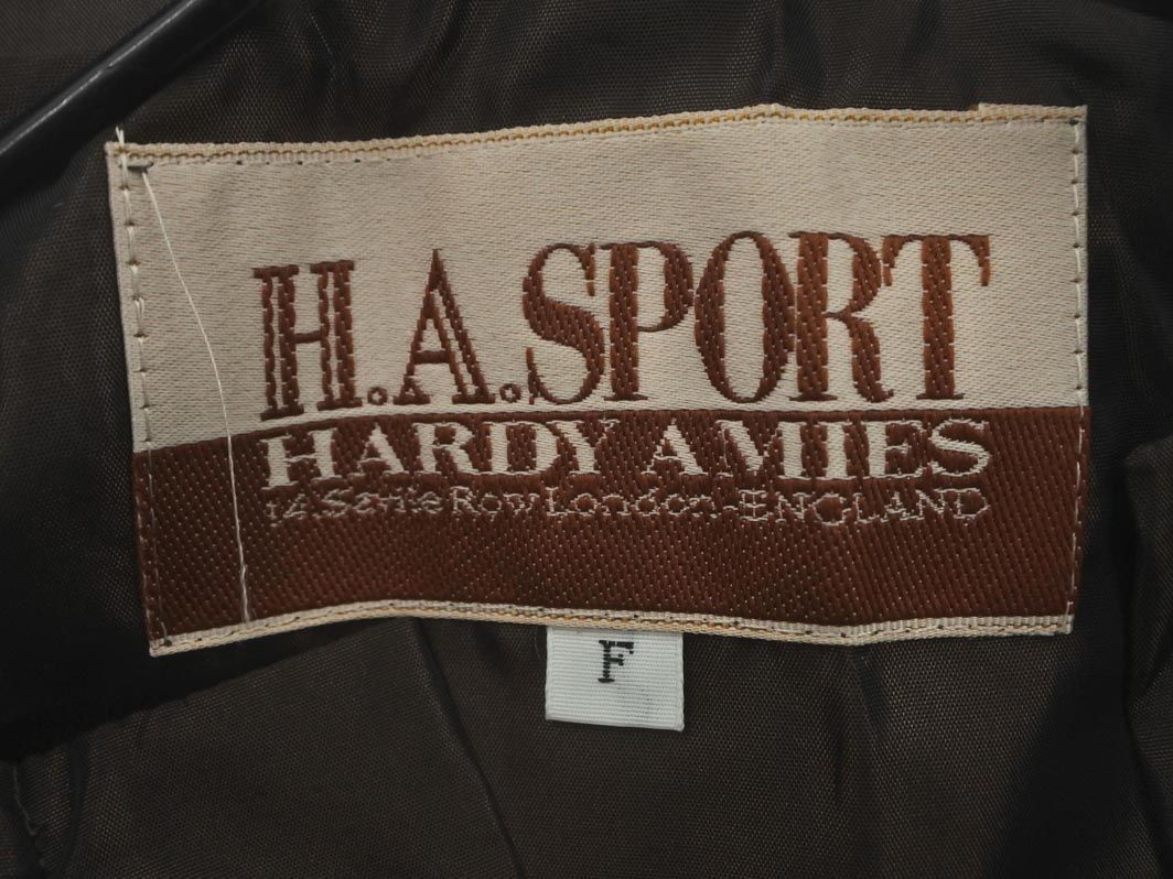 HARDY AMIES H.A.SPORT 収納袋付き レイン コート sizeF/ブラウン ■■ ☆ ecc8 レディース_画像6