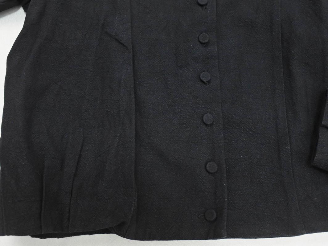 Ray BEAMS Ray Beams linen. с высоким воротником блуза рубашка чёрный #* * ecc8 женский 