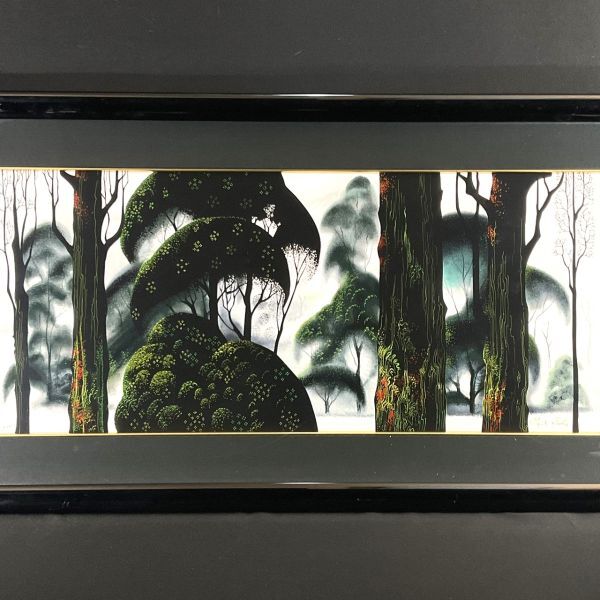 真作■シルクスクリーン■アイベンアール Eyvind Earle ■『フォレストマジック』■希少限定■額付絵画　1ｄ_画像1