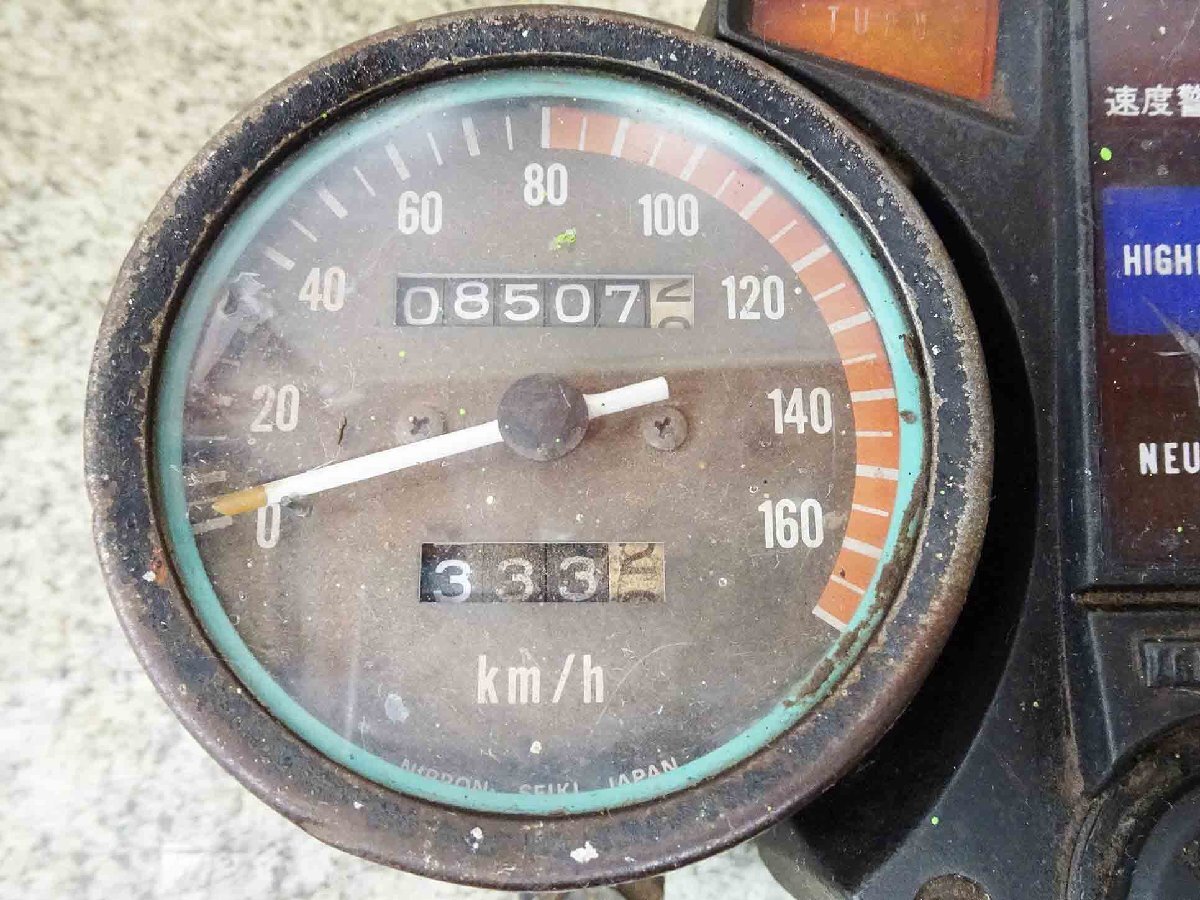 カワサキ Z250FT KZ250A 純正 スピードメーター 8507km 動作未確認 ジャンク 旧車 昭和 レトロ 当時物 絶版 廃盤 旧の画像3