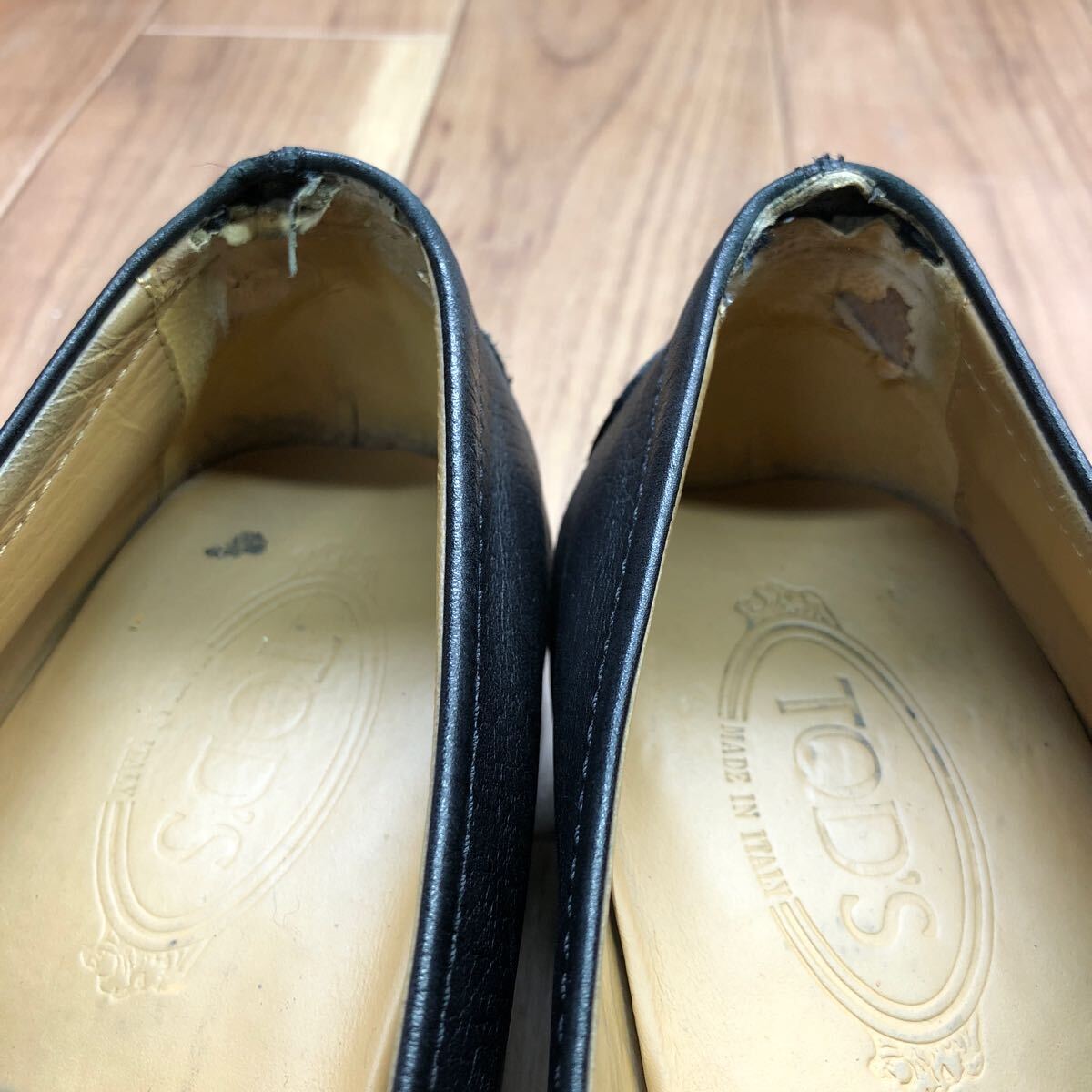 MI240315 TOD'S トッズ　コインローファー　ビジネスシューズ レザーシューズ　ブラック　メンズ　8 約27cm_画像10