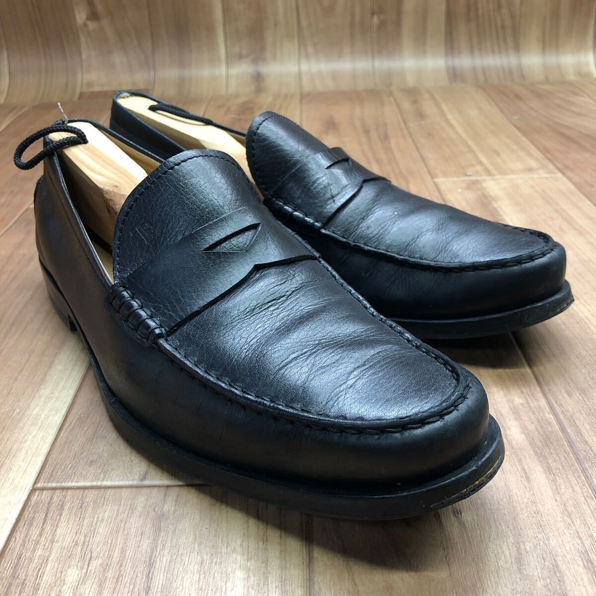 MI240315 TOD'S トッズ　コインローファー　ビジネスシューズ レザーシューズ　ブラック　メンズ　8 約27cm_画像2