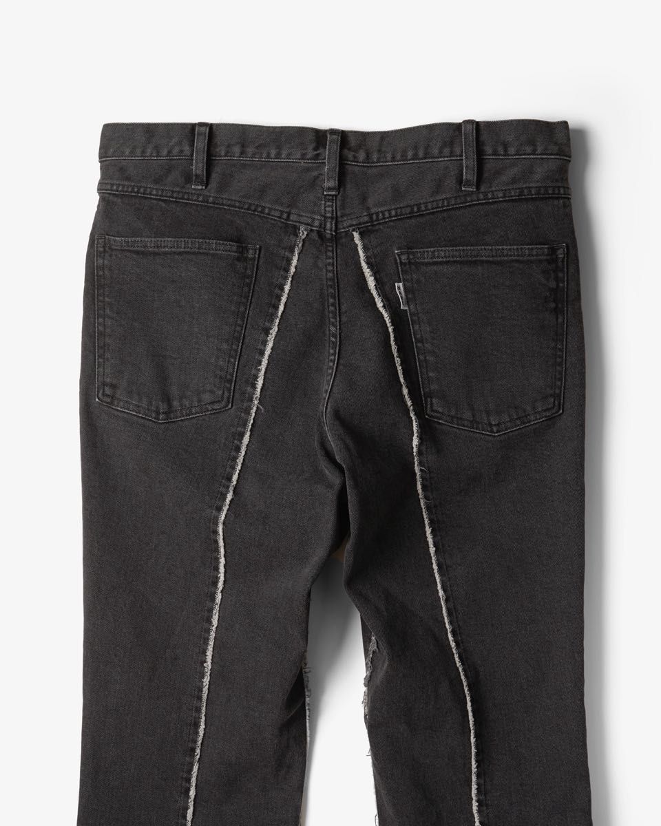 【新品未使用タグ付き】Name. WASHED TWO SIDES DENIM FLARE PANTS BLACK 0サイズ