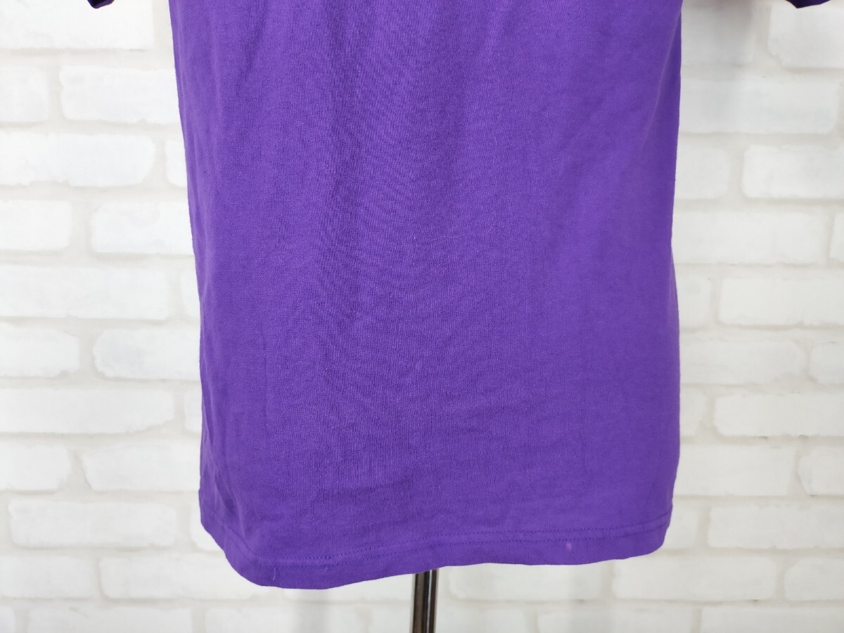 US アメリカ 古着 輸入品 半袖 プリント コットン Tシャツ 綿Tシャツ サイズ M LACROSS FRUIT OF THE LOOM カレッジ ラクロス 紫 111_画像8