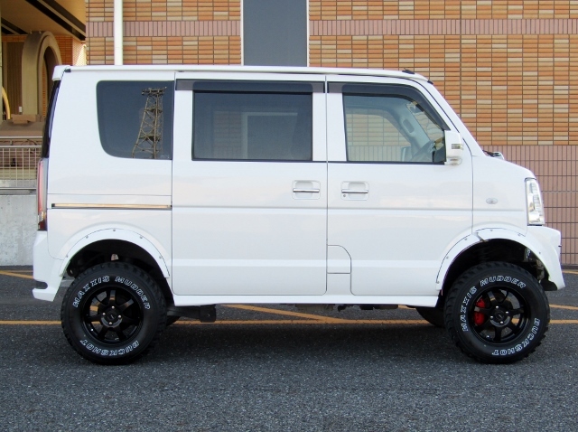 即決！エブリイワゴン JPターボ 4WD 普通車登録 リフトUP オーバーフェンダー ナビ バックカメラ ETC_画像5