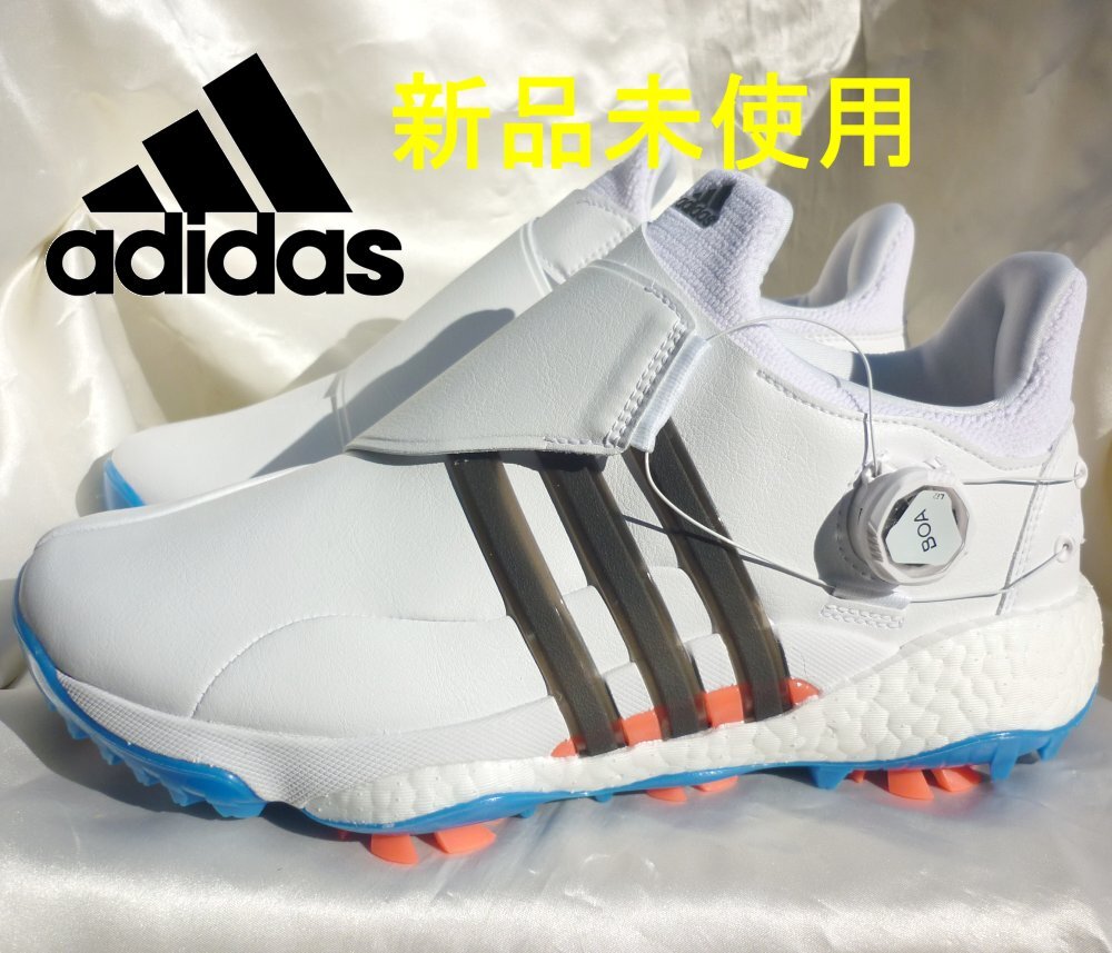  новый товар не использовался * бесплатная доставка *25cm Adidas Golf adidasGOLF туфли для гольфа soft шиповки BOA dial белый Tour 360 22