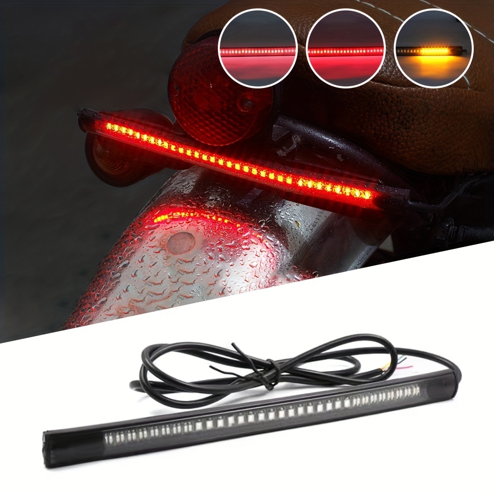 【セール中】LED テールランプ ウインカー付き 赤 オレンジ 汎用 両面テープ 貼り付け 防水 ソフトラバー製 社外品 バイク オートバイ t62_画像6