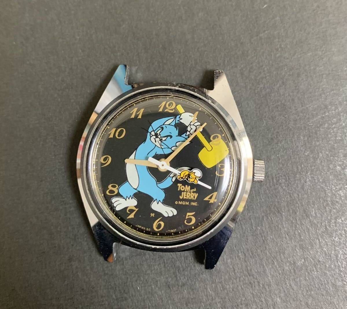 【ジャンク扱い】1970年代 トムとジェリー 腕時計 5000-7060 手巻き式 ビンテージ トム&ジェリー TOM&JERRY ※ベルトなしの画像2