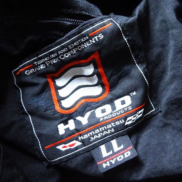 ◆HYOD ヒョウドウ MHI-015V ライダースジャケット メッシュ レーシング バイクジャケット ライナー付き 黒×白 ブラック×ホワイト LL_画像3