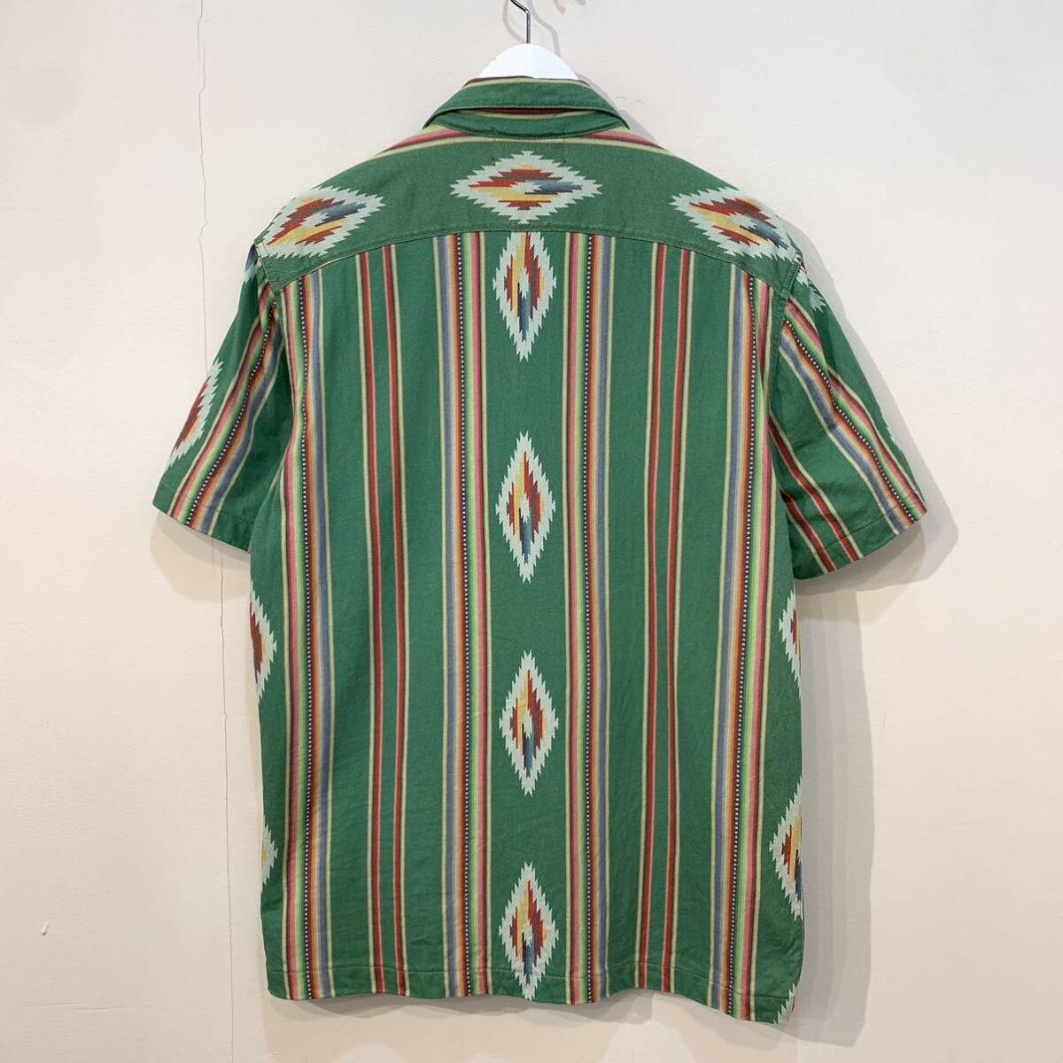 2023SS RRL Native Print Jersey Camp Shirt ネイティブ プリント ジャージー キャンプ シャツ DOUBLE RL ダブルアールエル 半袖 L_画像2