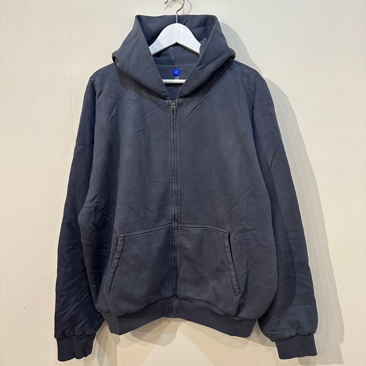 Yeezy × Gap ZIP UP SWEAT HOODIE D.GREY イージー ギャップ ジップアップ スウェット フーディ フルジップパーカ PARKA Ye カニエ YZY XL_画像2