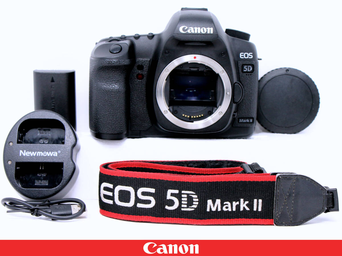 ◆美品◆Canon キャノン EOS 5D Mark II マーク2 ボディ◆バッテリー、充電器、ストラップ付属★ハイアマチュア35ｍｍフルサイズ一眼レフ_画像1