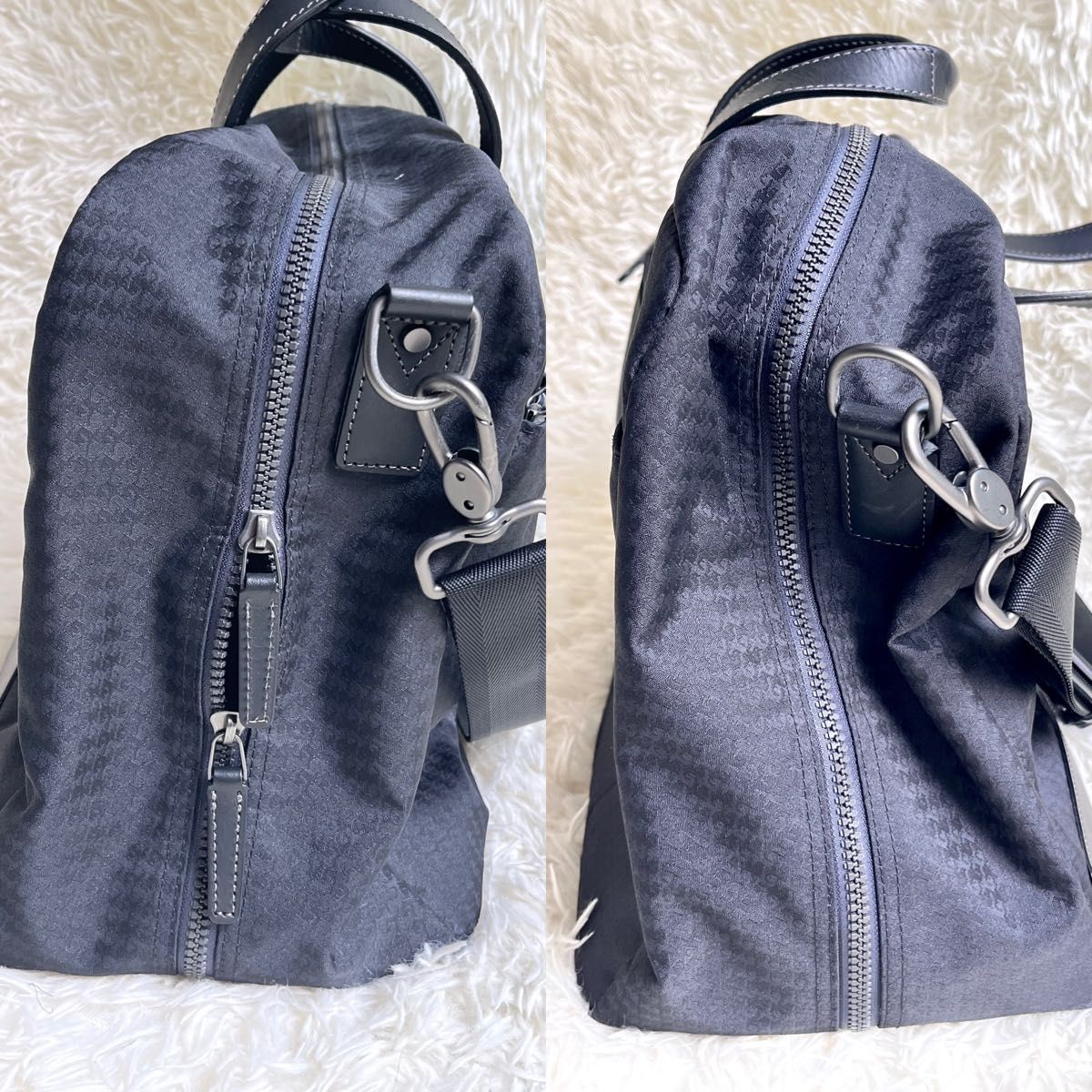 【極美品】Paul Smith ポールスミス　2way ボストンバッグ　ビジネスバッグ　ブラック×パープル 大容量 レザー