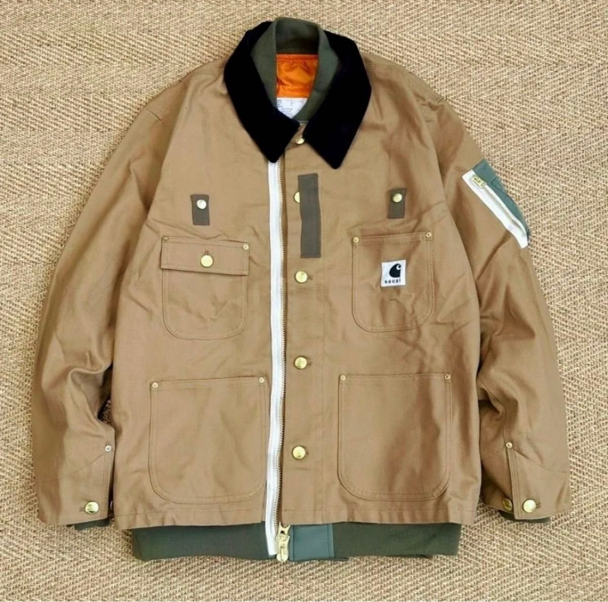 Sacai×Carhartt WIP MA-1 Detroit カーハート ダブルレイヤー デコンストラクトワークジャケット