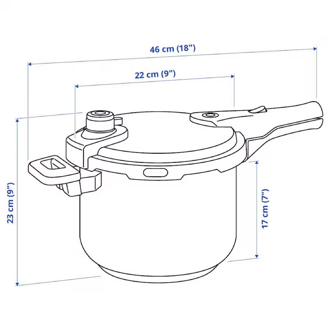 【新品未使用】IKEA 365+ 圧力鍋　ステンレススチール　6L
