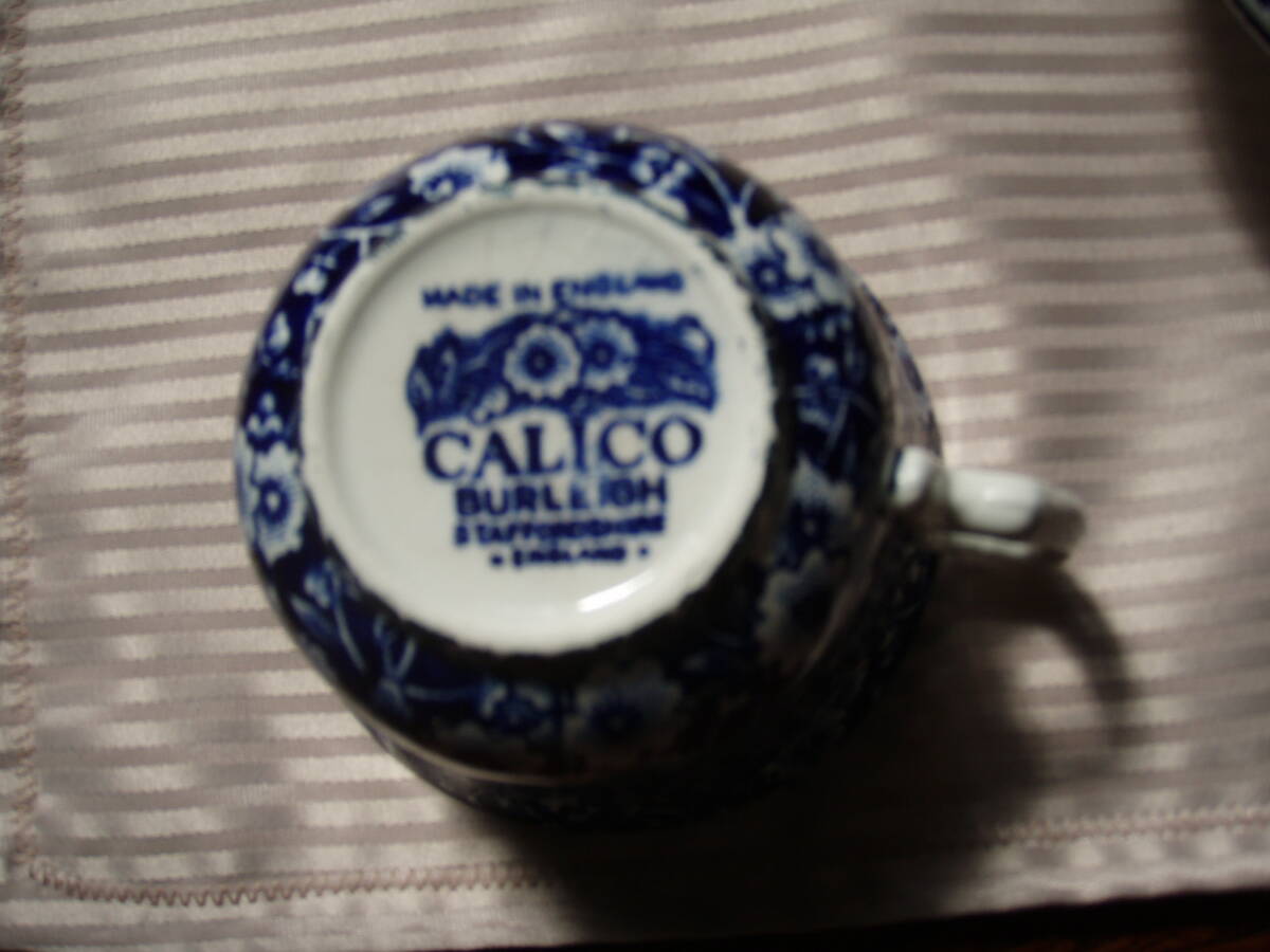 Calico　ブルーキャリコ　イギリス　バーレイ社　ティーカップ＆ソーサー2客セット_画像2