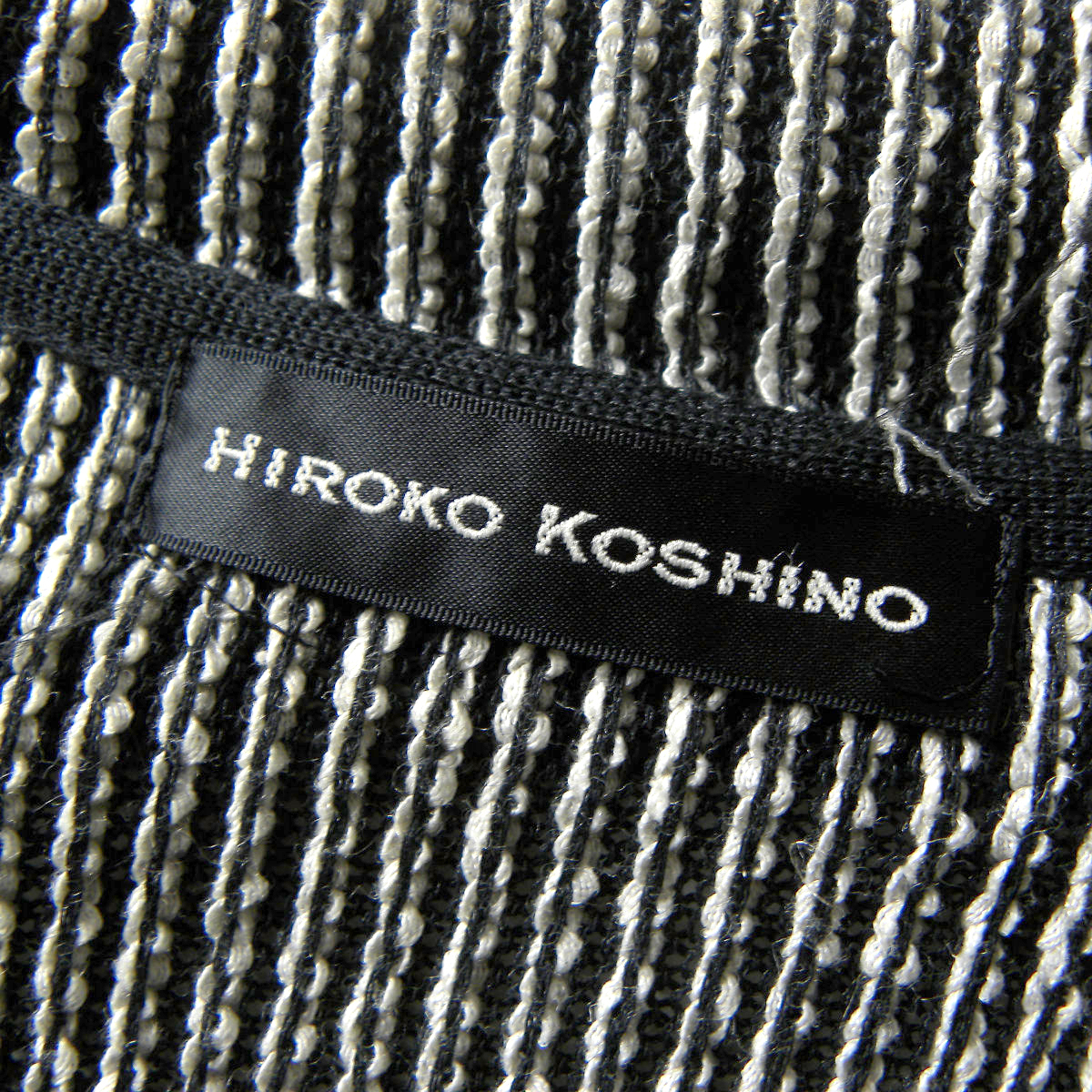  Hiroko Koshino HIROKO KOSHINO хлопок linen Blend большой laperu вязаный кардиган длинный рукав короткий 38 черный сделано в Японии l0326-13