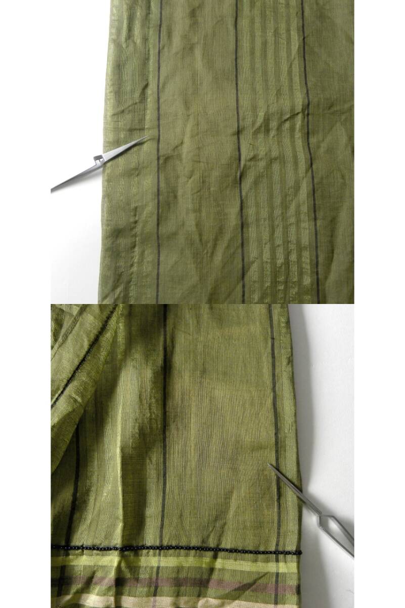 センソユニコ ニトヤ NITYA コットン100％ ビーズ装飾ロング巻きスカート ラップスカート シルク糸刺繍 42 インド製 l0314-10_画像8