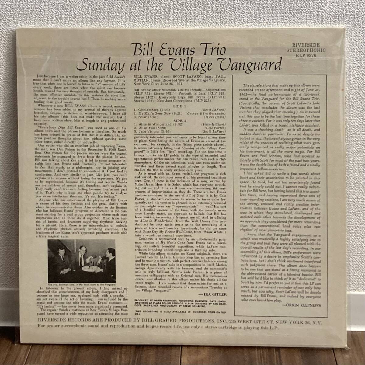 希少 mono オリジナル盤 Bill Evans trio Sunday at the village vanguard 青大ラベル ビル エヴァンス ワルツ フォー デビイの画像2