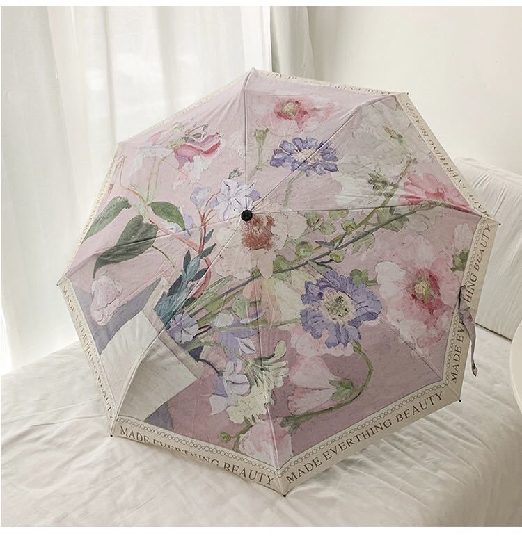 新品　晴雨兼用日傘 折り畳み傘 女性用 日傘 雨傘 UVカット ピンク　オシャレ　可愛い　花柄　送料無料　丈夫　レディース_画像1