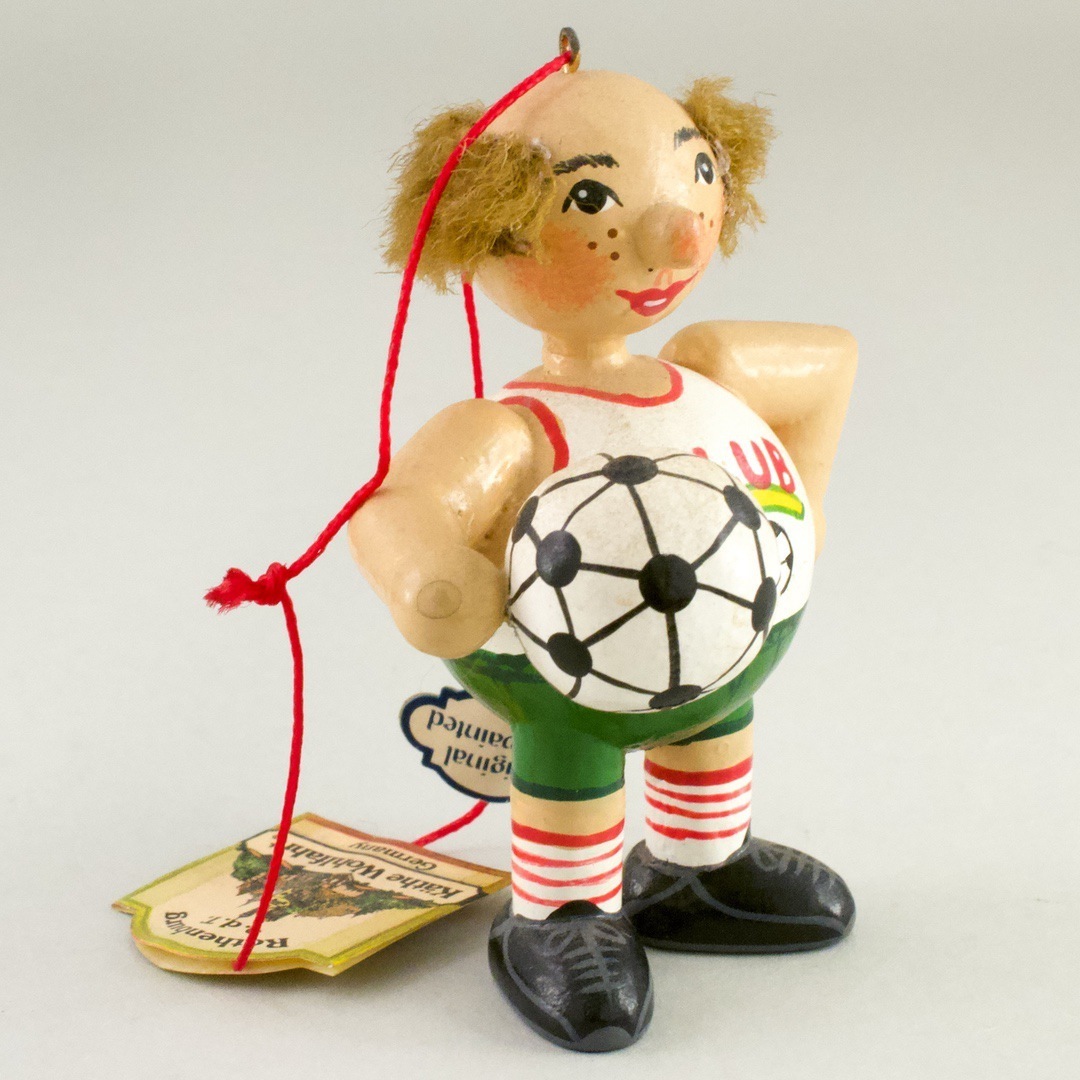 ドイツ ケーテ ウォルファルト（Kathe Wohlfahrt） サッカー肥満おやじのストラップ 手塗り_画像5