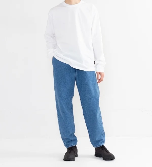 HYKE DENIM TAPERED PANTS ハイク デニム テーパード パンツ インディゴ イージー ブルー_画像1