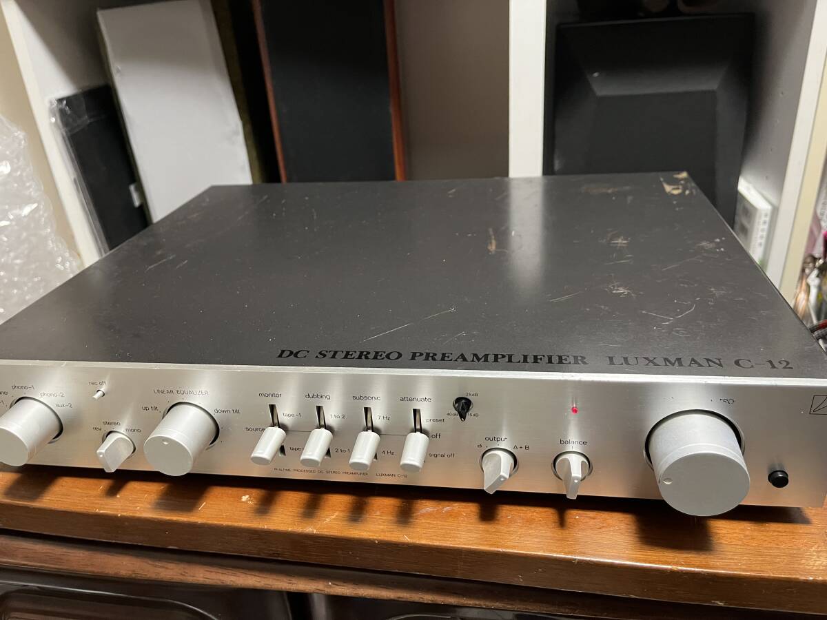 ★★ 名機中の名機 LUXMAN C-12 ⑤ 薄型コントロールアンプ  修理・メンテナンス後  基本動作確認済み 良品!? ★★の画像1