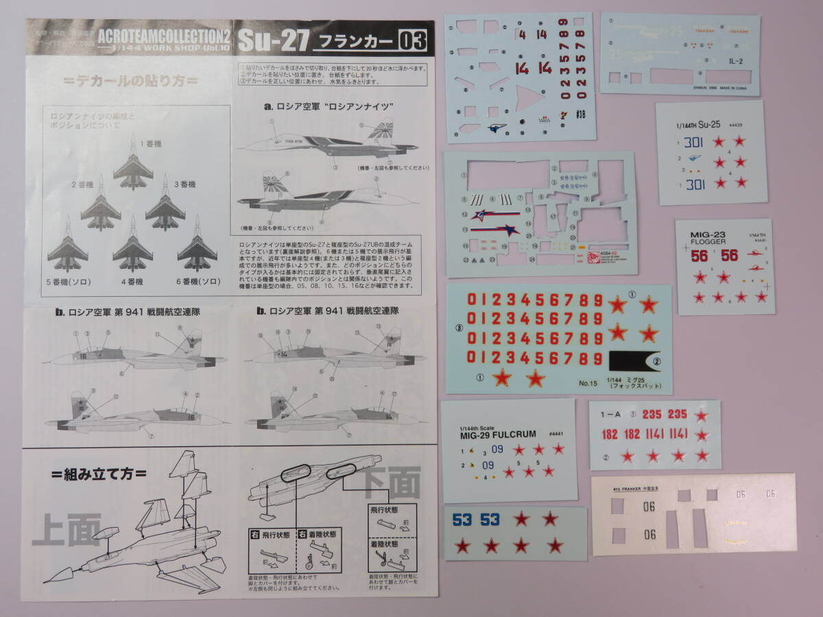 1/144 デカール ドラゴン、エフトイズ等のプラモデル、食玩を組立後の余りデカール ロシア軍機の画像1