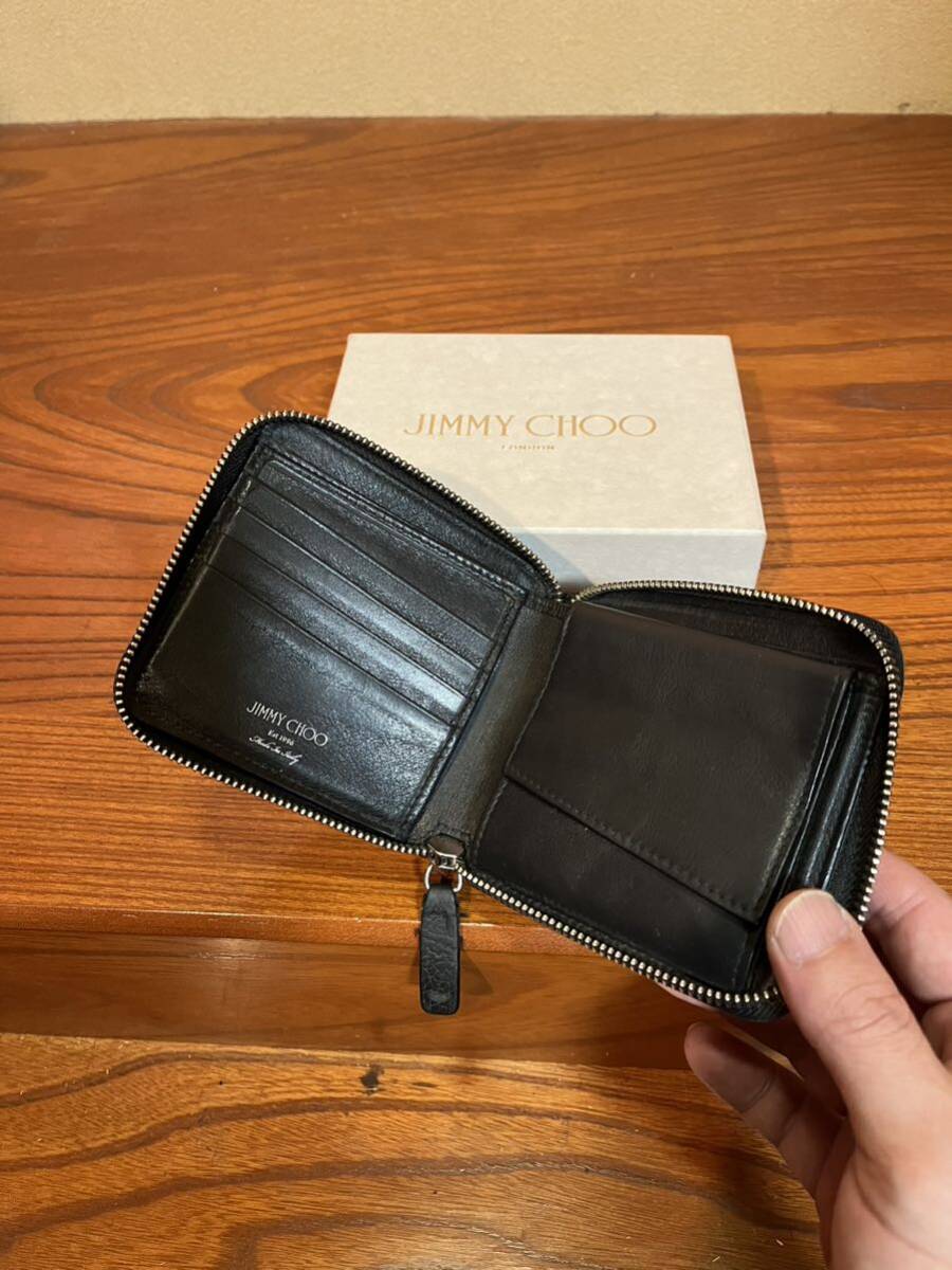 ジミーチュウ　JIMMY CHOO LONDON 財布　ウォレット　レザー　ブラック　黒　廃番　メンズブランド　1円　星デザイン_画像3