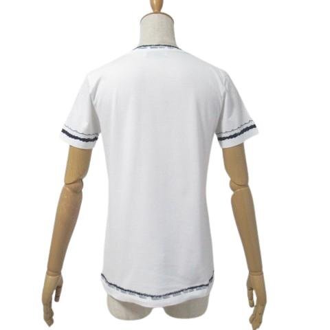 エトロ コットン 半袖カットソー 白 ホワイト柄 40 イタリア製 Tシャツ ストレッチ ETRO 【ネコポスOK】 ◆N3_画像2
