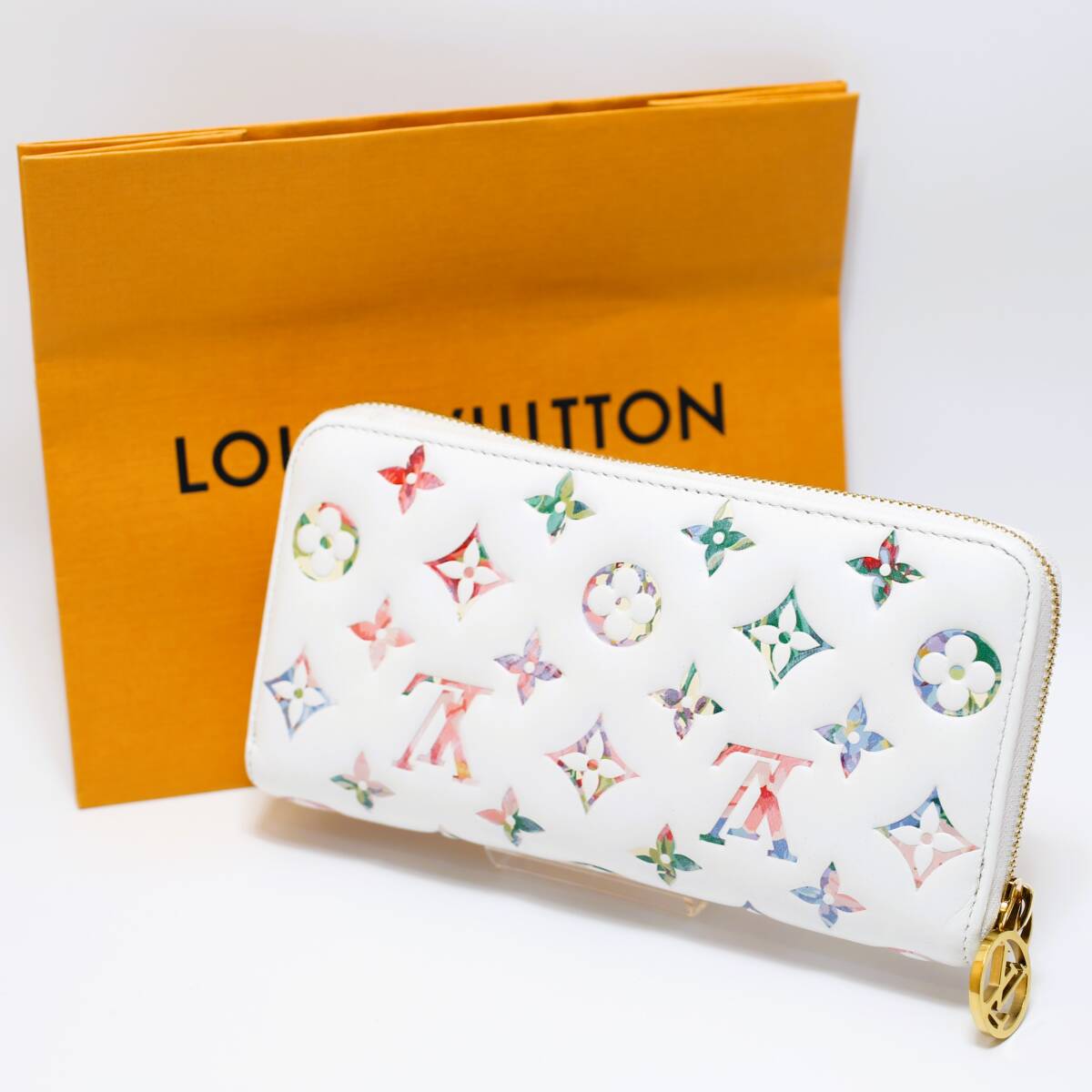 1円【極美品、超希少】LOUIS VUITTON ルイヴィトン LVガーデン モノグラム マルチカラー ラウンドファスナー 長財布 M8169_画像1