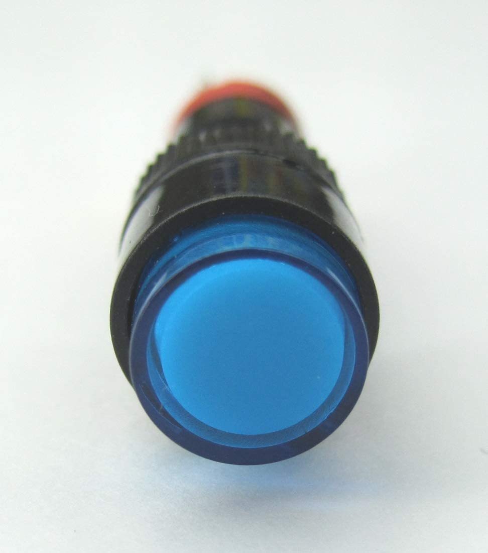 アーケードスイッチ 【 Φ10 丸形 ブルー 】 LED ボタン 光るスイッチ 12V モーメンタリ動作 CTG-094000