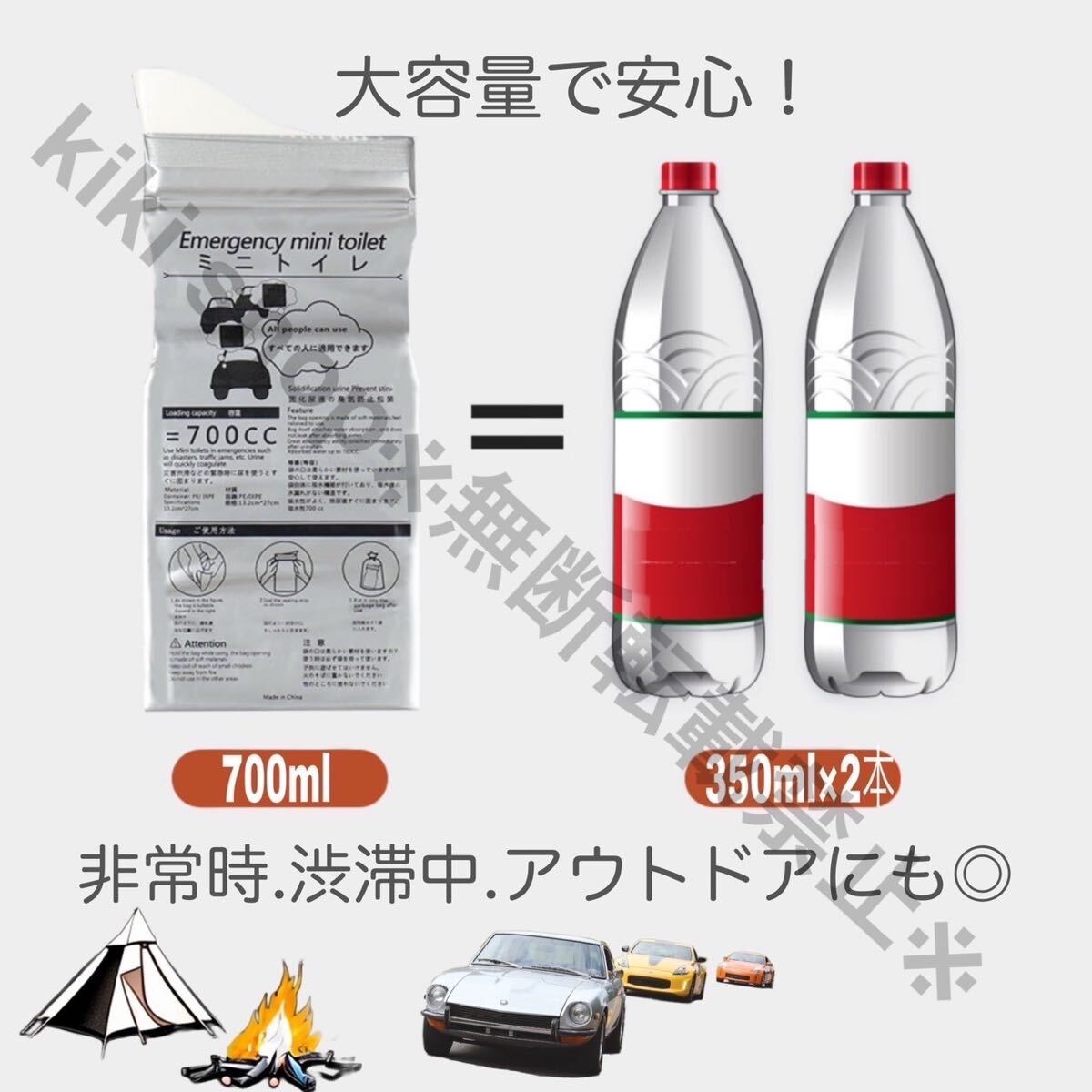 20個セット 簡易トイレ 防災用品 携帯トイレ キャンプ 渋滞 避難バッグ 防災セット_画像3