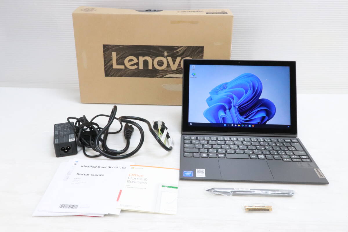 1円～★初期化済★Lenovo レノボ ノートPC IdeaPad Duet 350i 82AT00DNJP CPU Celeron N4020 / メモリ 4GB / SSD 128GB / 10.3型 家電 S033_画像1