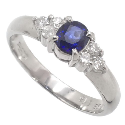 サファイヤ ダイヤモンドリング 指輪 ジュエリー アクセサリー Pt900プラチナ ブルー青 12(52)号 40802059953【アラモード】【WJ】