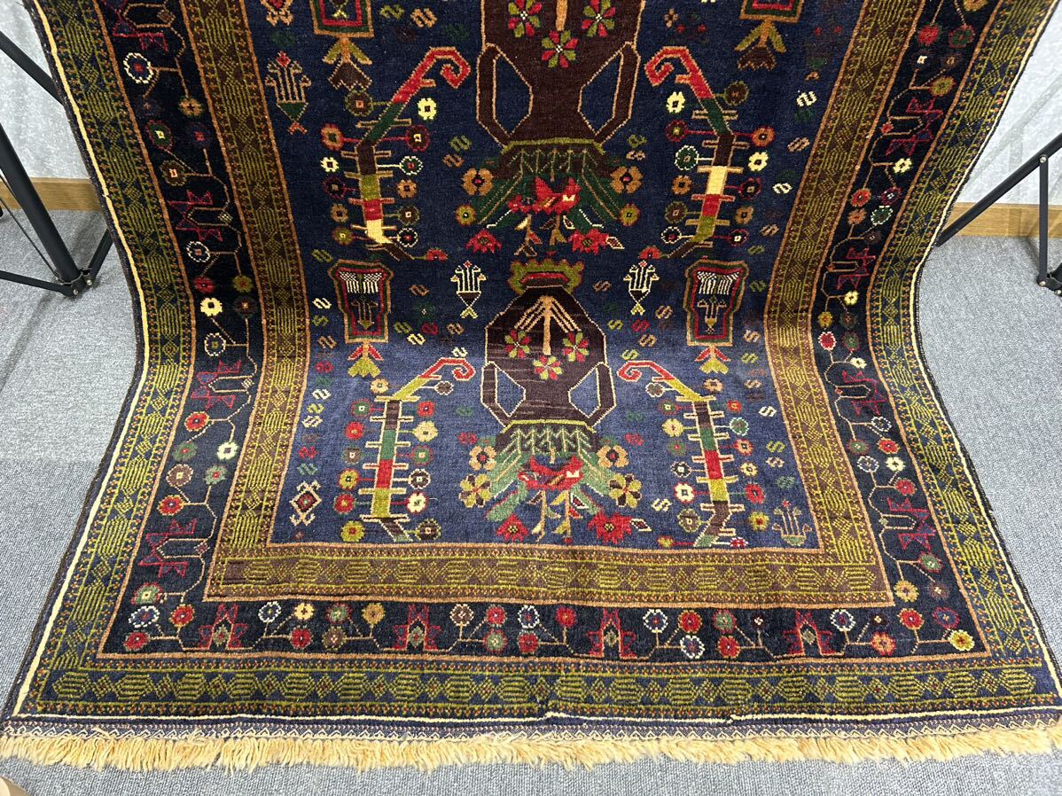 【O2-27】トライバルラグ 絨毯 アンティーク家具 アフガニスタン産 カーペット ヴィンテージ_画像4