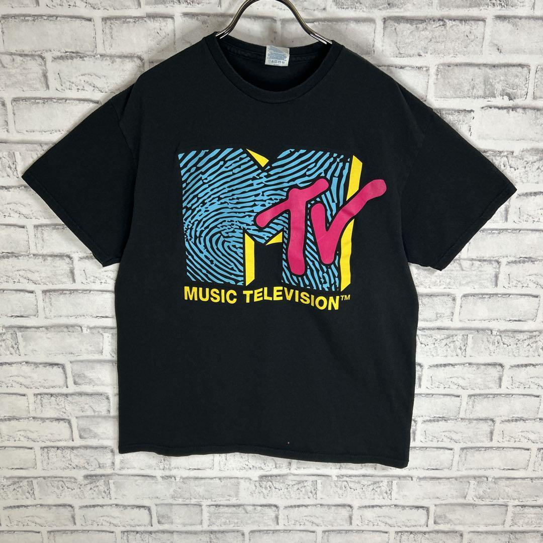 MTV エムティービー ビッグロゴ ミュージックテレビ Tシャツ 半袖 輸入品 春服 夏服 海外古着 企業 会社 音楽 ロック 番組_画像2