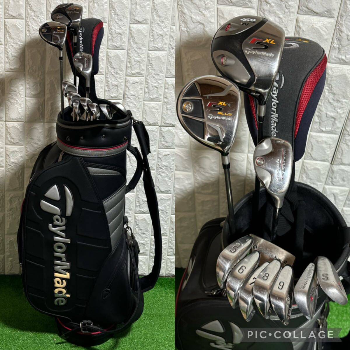 男性向けセット☆Taylormade(テーラーメイド)等ゴルフクラブセット☆パターはベティナルディ☆テーラーメイドキャディバッグ付(フード付)_画像1