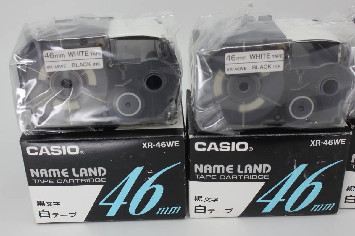 純正　CASIO　ネームランド 　テープカートリッジ　46mm XR-46WE 黒文字白テープ　4本セット_画像3