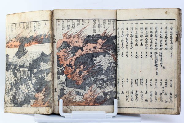 [ cheap . see . magazine ] temporary name .. writing . river country .. Edo period coloring woodblock print cheap . Edo ground earthquake . ground . tsunami fire . ukiyoe old book on middle under three pcs. .#36822