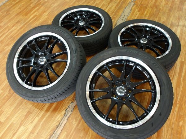 O 送料無料 美品 クロススピード 17 5H114.3 7J+38 ヨコハマ 215/50R17 プリウスα 90 ノア ヴォクシー リーフ ジェイド ステップワゴン_画像1