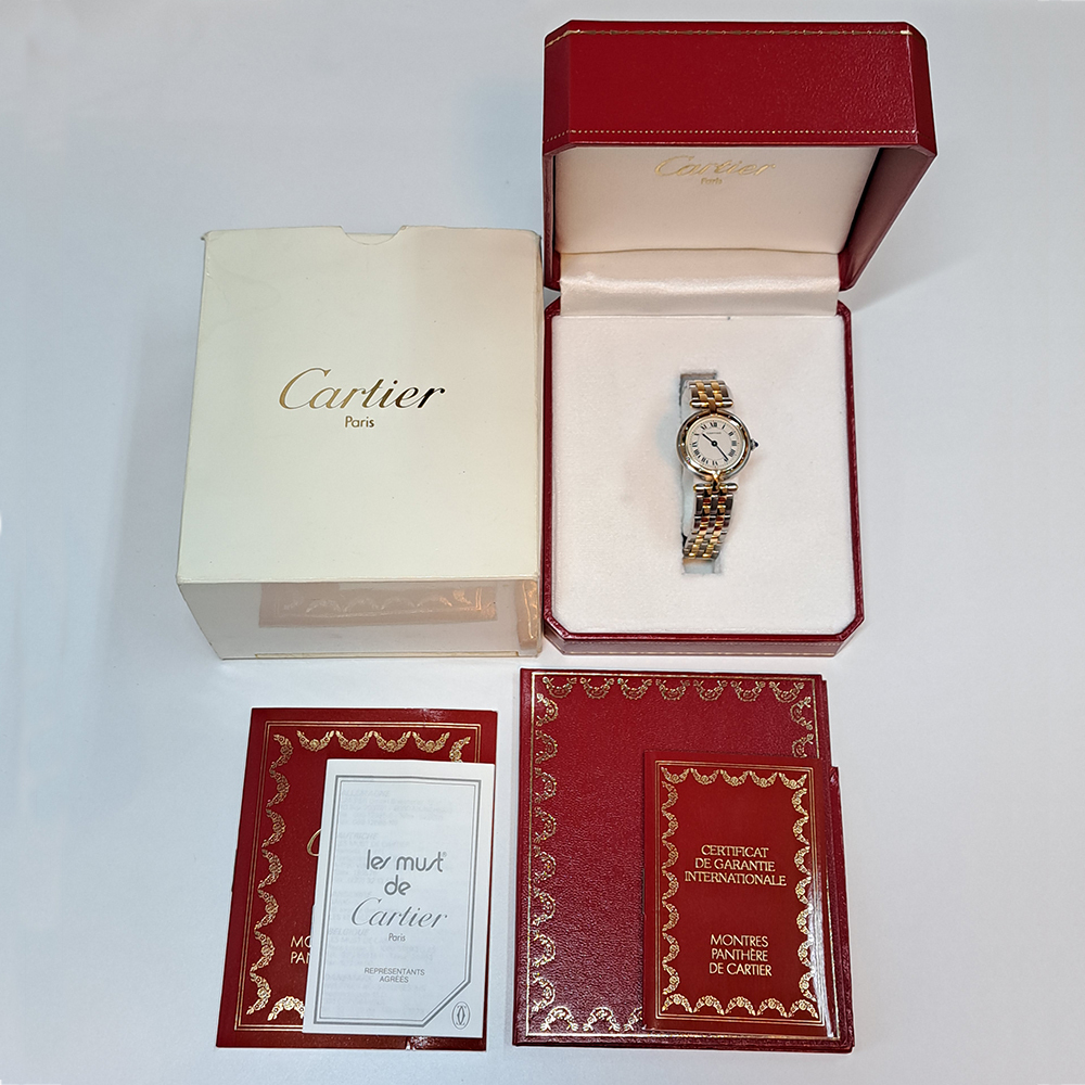  Cartier хлеб tail Vendome SM W25030B6 2 low YG/SS прекрасный товар женский кварц часы 