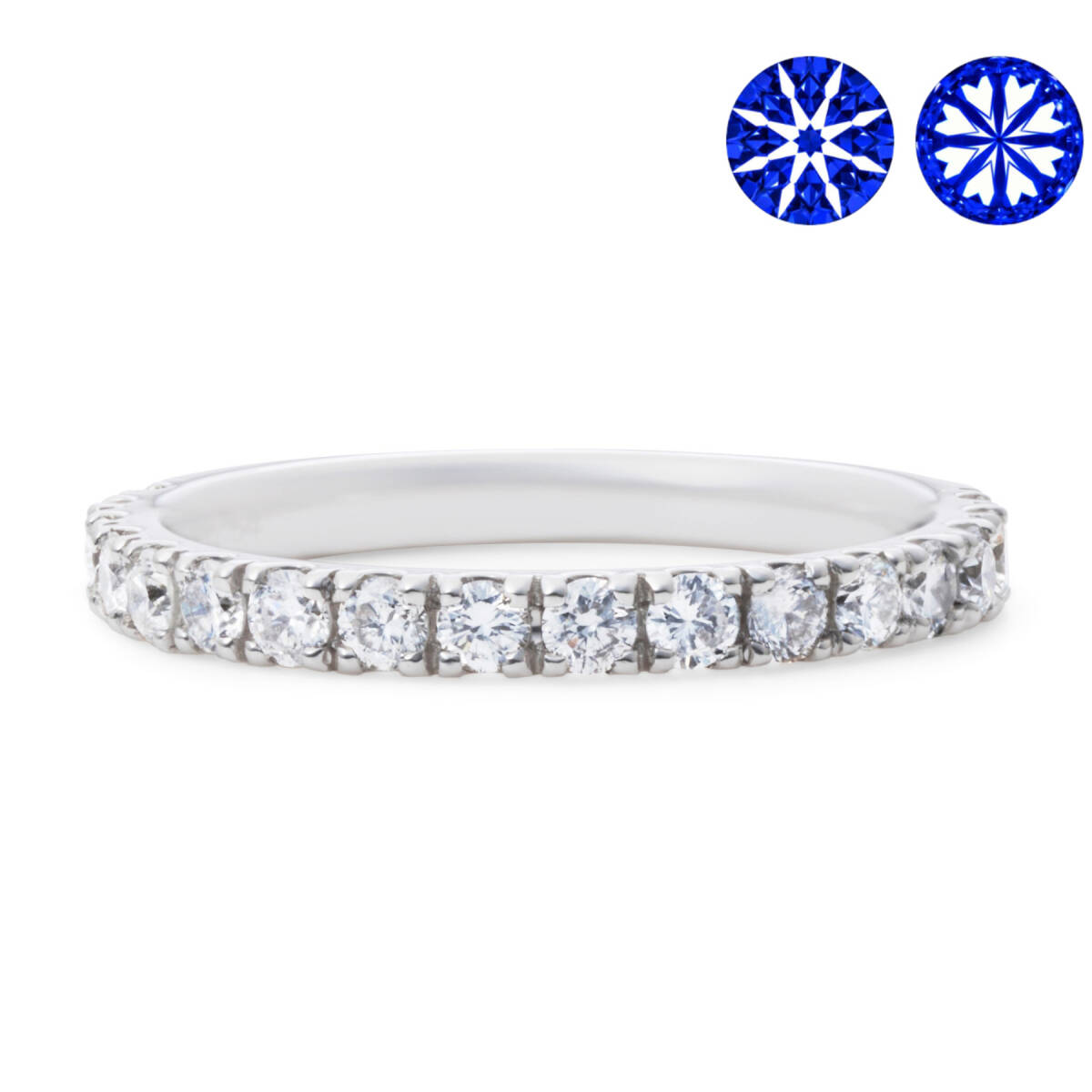 【限定販売】 ハーフ 素敵な 0.52ct H&C ダイヤ ダイヤモンド pt900 15号】プラチナ 【size エタニティ サイズ直し無料【鑑別書付】 指輪 リング プラチナ台