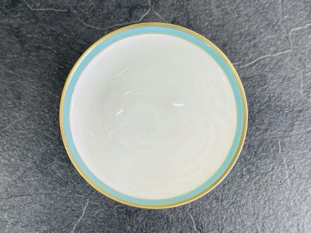 美品 香蘭社 湯呑 5客セット 【中古】 リンドフィールド 茶拓付 食器 お茶 緑 /65379_画像5