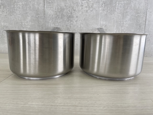  made of stainless steel 18cm single-handled pot 2 point set [ used beautiful goods ] PADERNOpa Dell no18-10 1935410 Italy made cover attaching kitchen kitchen use barely / 51481.*50