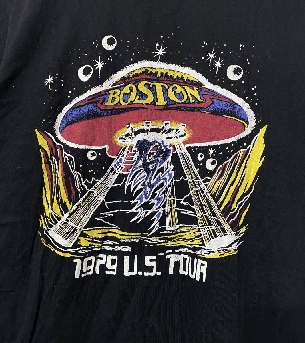 ★ GU BOSTON 2018 ボストン ツアー Tシャツ 黒 ブラック バンドT 復刻 M 1979 U.S. TOUR グラフィックプリントの画像3