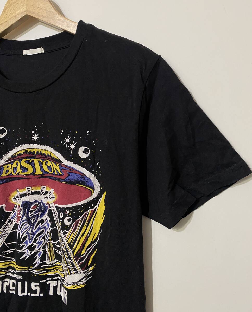 ★ GU BOSTON 2018 ボストン ツアー Tシャツ 黒 ブラック バンドT 復刻 M 1979 U.S. TOUR グラフィックプリントの画像4