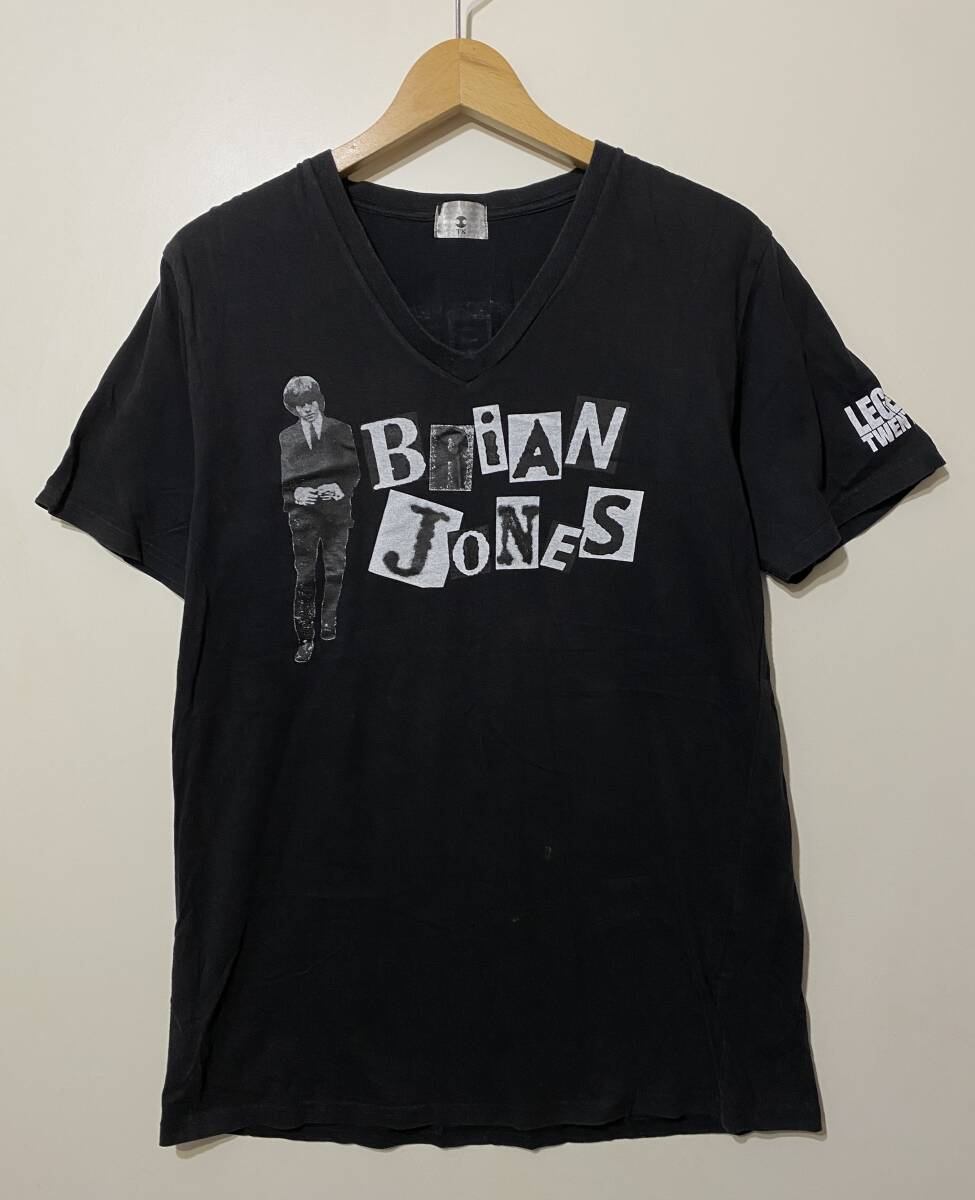 * TK short sleeves V neck T-shirt black black Brian Jones low ring Stone z collaboration BRiAN JONES THE ROLLING STONES