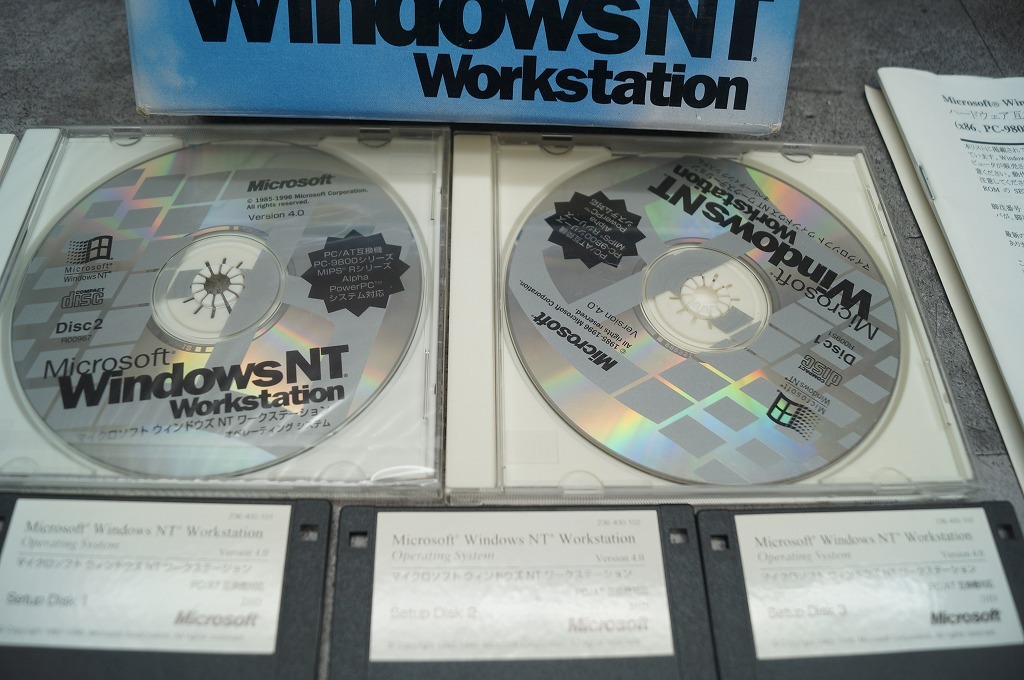 マイクロソフト　WindowsNT　4.0　Workstation　日本語版　PC9800　PC／AT互換機インストールディスク　箱傷み　プロダクトあり_画像3